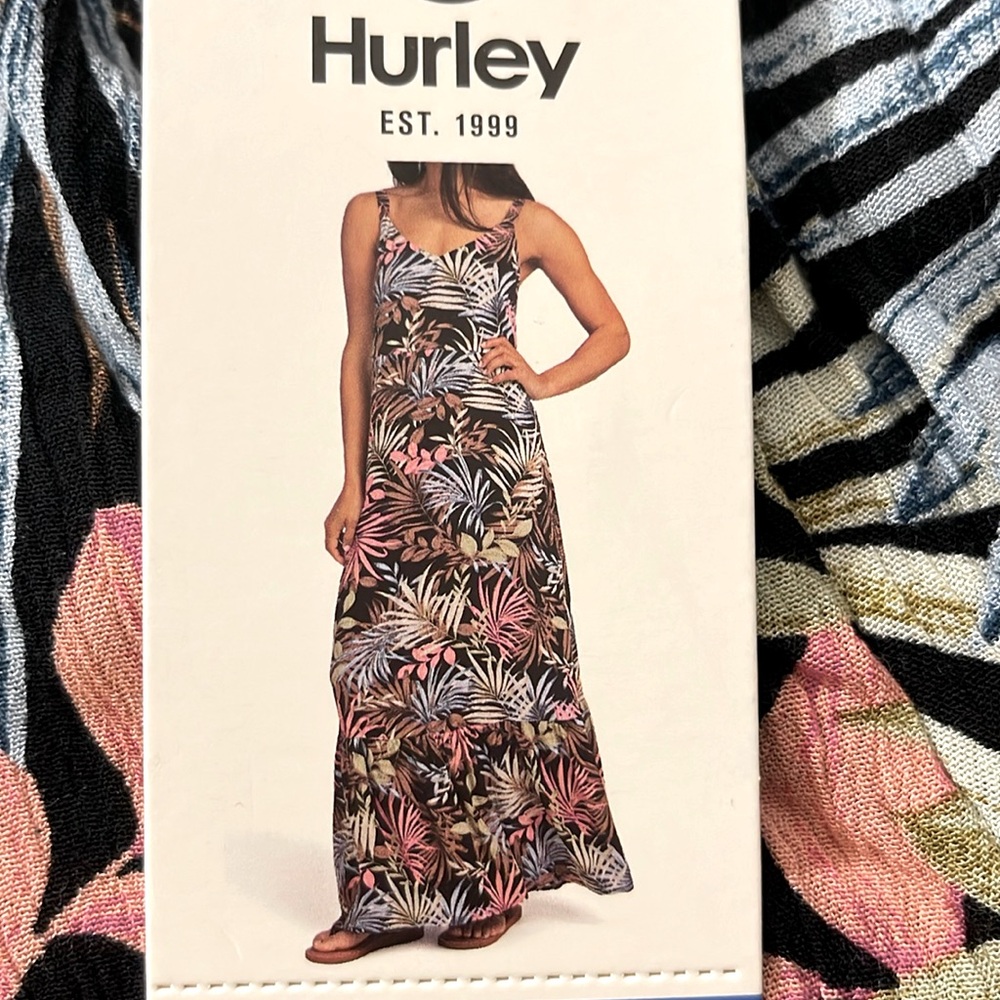 🌸S: Hurley Dress Palms Black